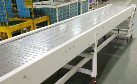 客戶推薦不銹鋼鏈板輸送機(jī)廠家，不銹鋼板鏈輸送線，鍍鋅鏈板輸送機(jī)